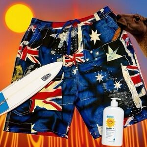 ❤️5 for $25❤️ - Australia Flag draw-string swim-short - unworn - unwanted gift